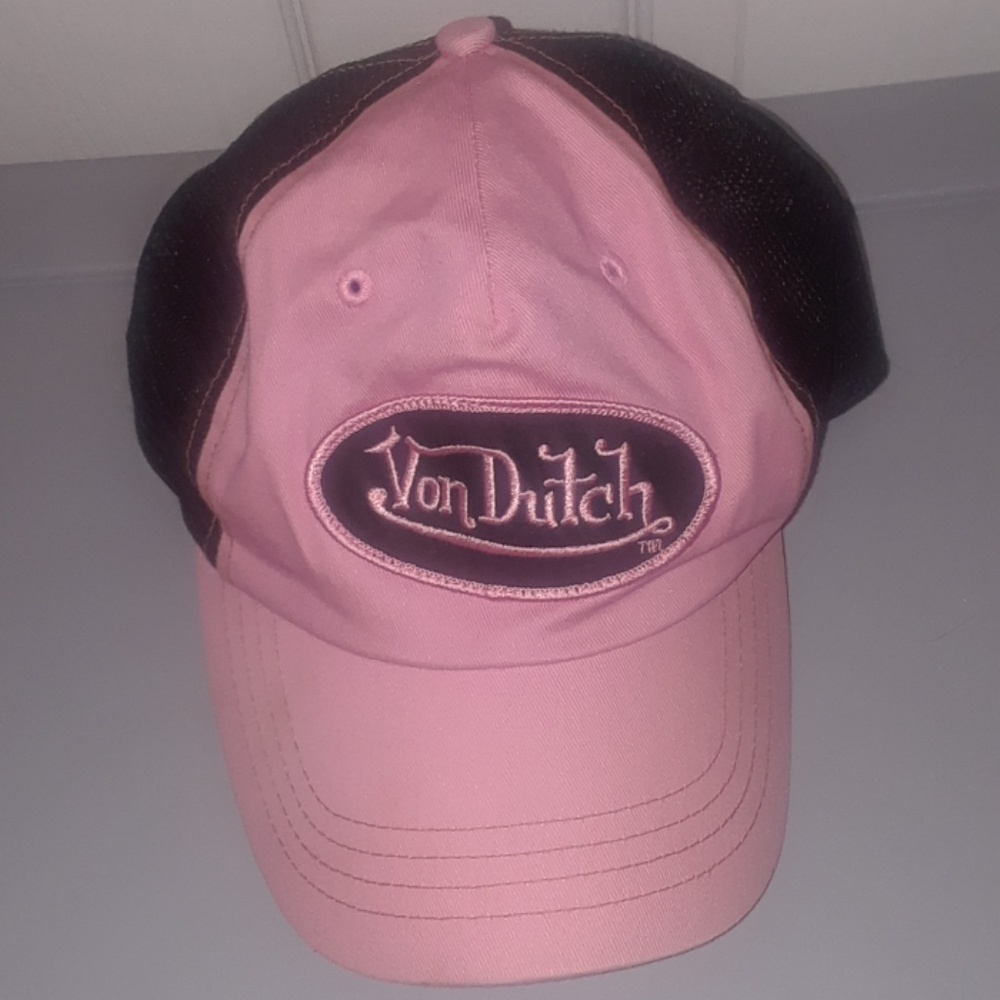 Pink & Black Vintage Von Dutch Trucker Hat